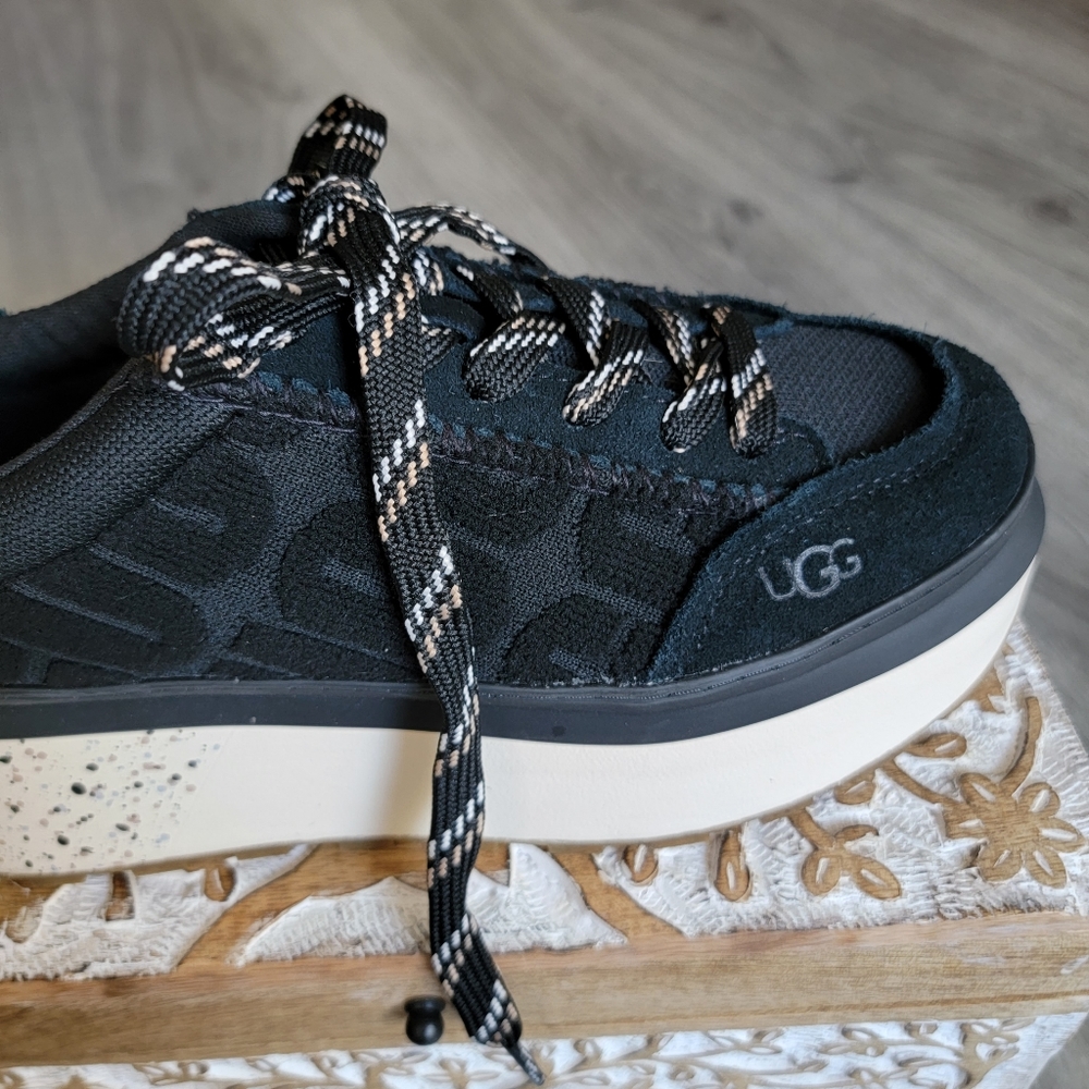 UGG Black and White Platform Sneakers - Picture 3 of 8